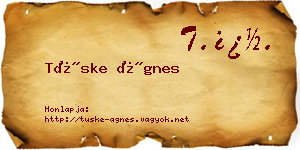 Tüske Ágnes névjegykártya